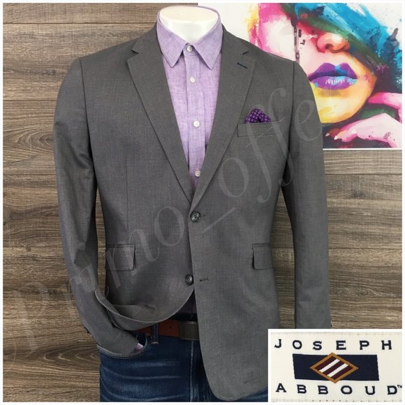 New Joseph Abboud Mens Blazer Sport Coat Two Button Jacket 42R Casual Suits Gray - Picture 1 of 13